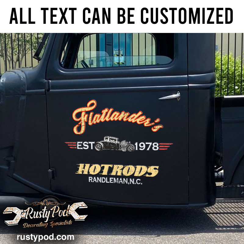 personalized hot rod old school sticker 11011